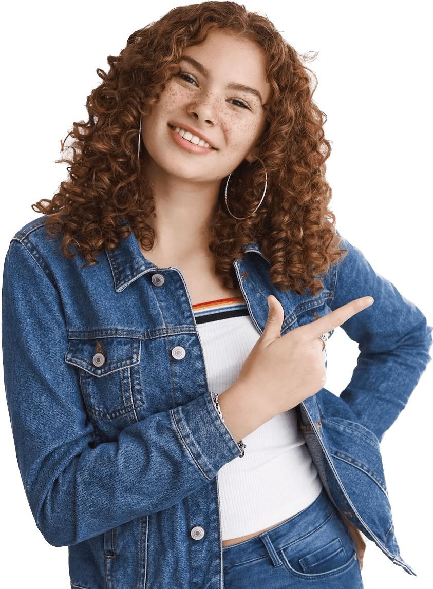 ragazza che indica